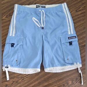 Abercrombie Board Shorts Mens Blue And White Surfs Up